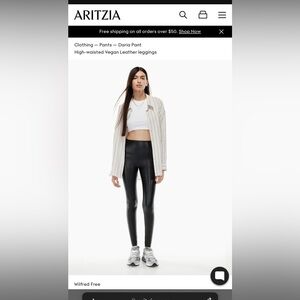 Wilfred Free High Waisted Vegan Leather Leggings Size M